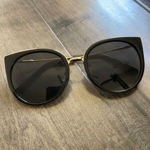 New Cat Eye Black Gold Frame Sunglasses